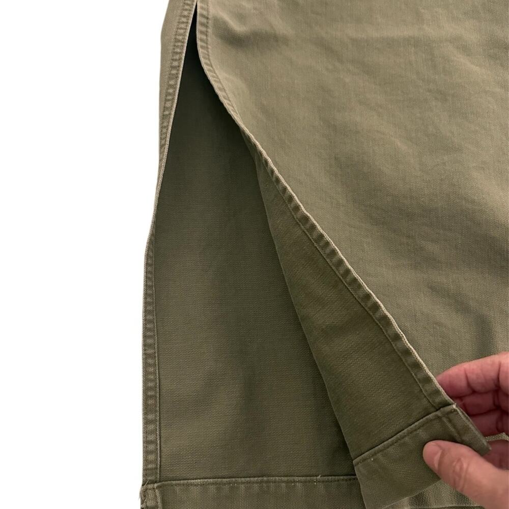 LAST CHANCE! Levi's Olive Green Denim Midi Skirt 100% Cotton size 24 - Picture 6 of 7